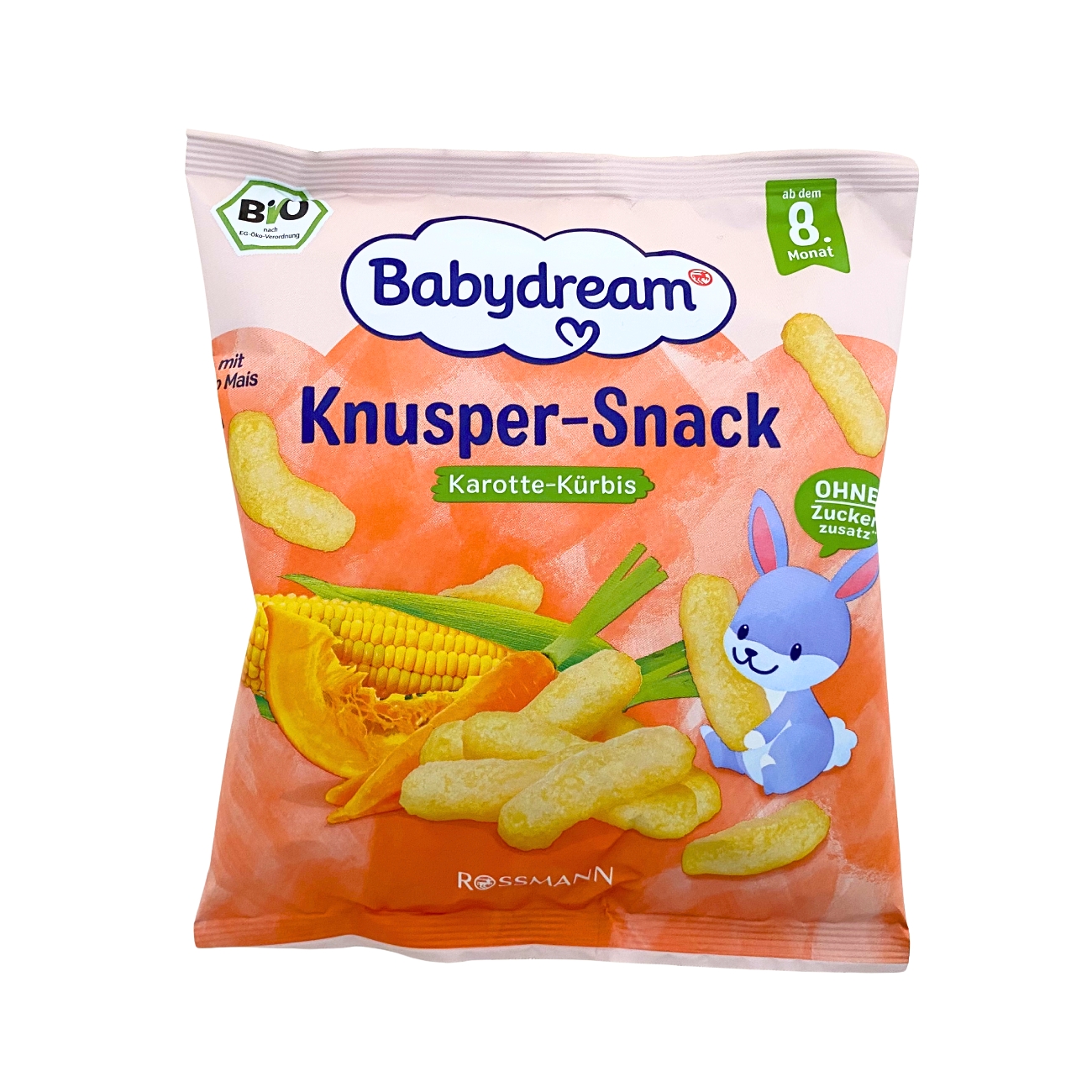 Babydream カリカリコーンスナック にんじん・かぼちゃ味 8か月から 30g のパッケージ