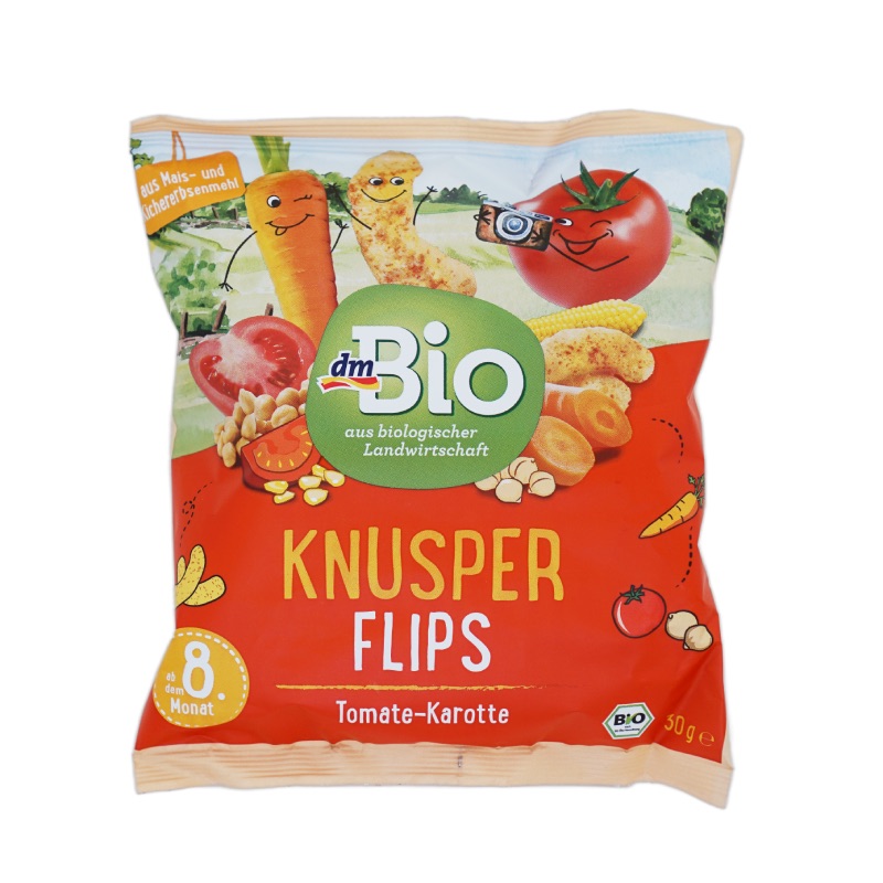 dmBio さくさくスナック トマト&にんじん味 8か月から 30gのパッケージ