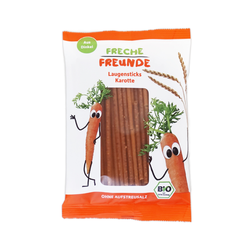 Freche Freunde にんじんプレッツェルスティック 1歳から 75gのパッケージ
