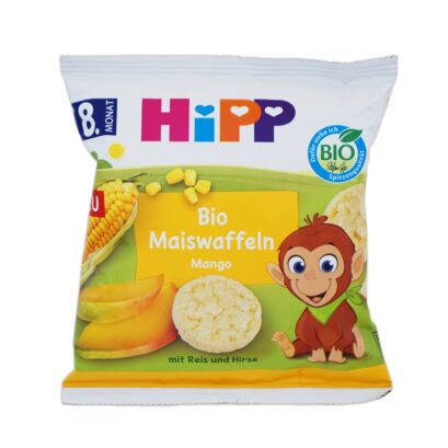 HiPP(ヒップ)とうもろこしポンせんべい マンゴー味 8か月から 23gのパッケージ
