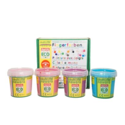 ökoNORM フィンガーペイント絵の具 4色セット プリンセス 薄ピンク・ピンク・紫・水色 4×150gの中身