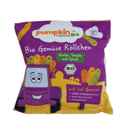 pumpkin organics （パンプキン・オーガニクス）野菜のロールスティック かぼちゃ・トマト・ほうれん草 12か月から 20gのパッケージ