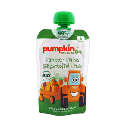 pumpkin organics 野菜99%のピューレ　にんじん・かぼちゃ・さつまいも・とうもろこし 6か月から 100gパッケージ