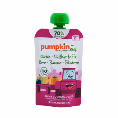 punmkin organics 野菜70%のピューレ かぼちゃ・さつまいも・洋梨・バナナ・ブルーベリー 6か月から 100gのパッケージ